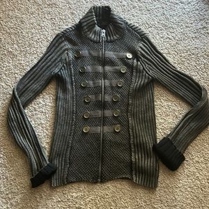 Jessica Simpson Gray Ribbed Cardigan